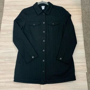CHICO’S Women's Black Long Sleeve Button-Up Blazer/Jacket